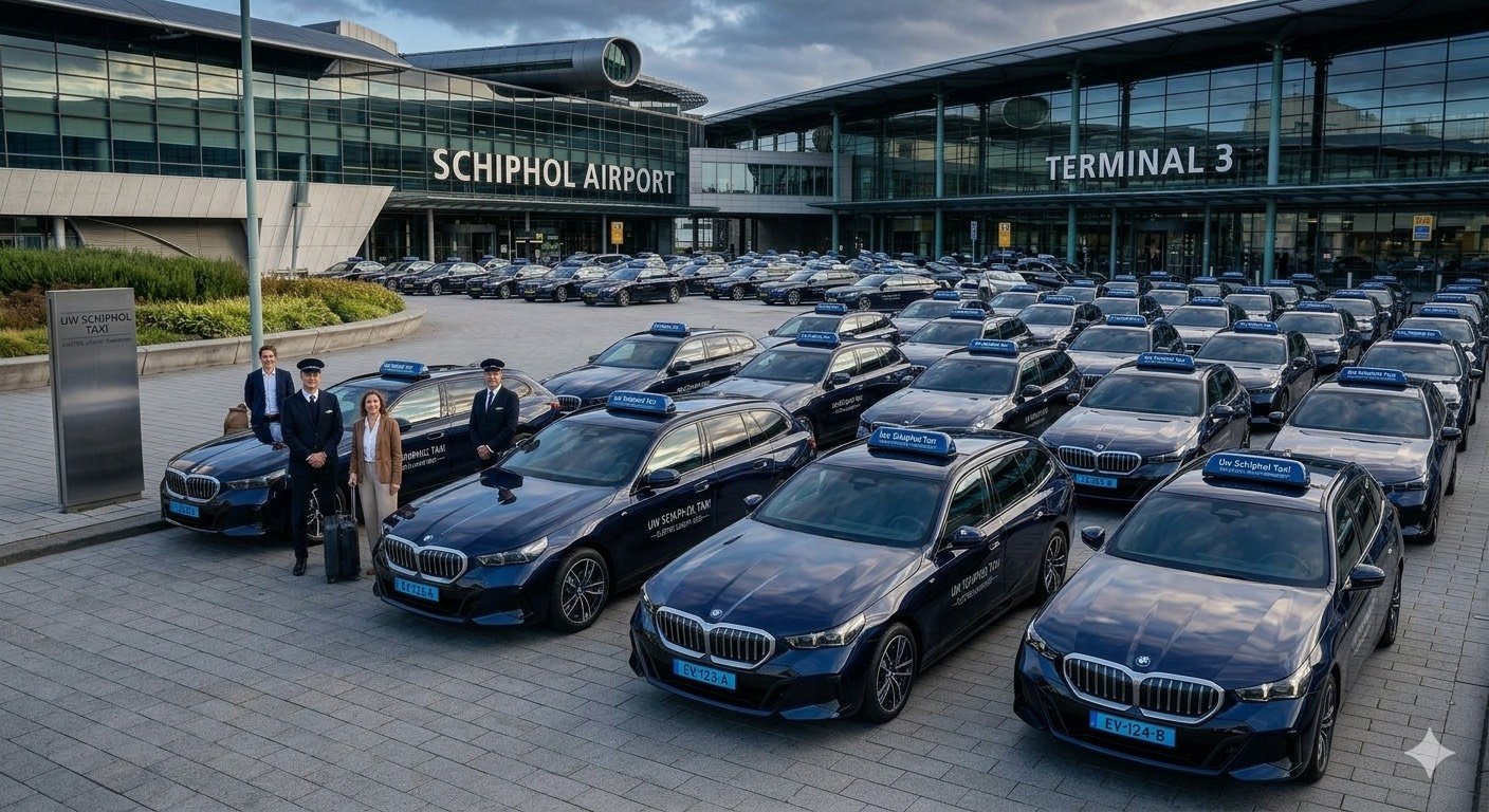 Vloot UwSchipholTaxi voertuigen bij Schiphol Airport